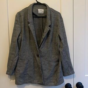 Plaid Black and White Blazer